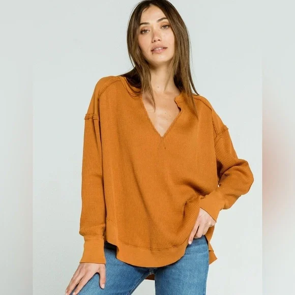 We The Free Free People Thermal Knit Shirt In Autumn Wildflower size small - Picture 1 of 14